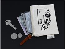 Calico Card & Key Pouch 8.5cm x 13cm